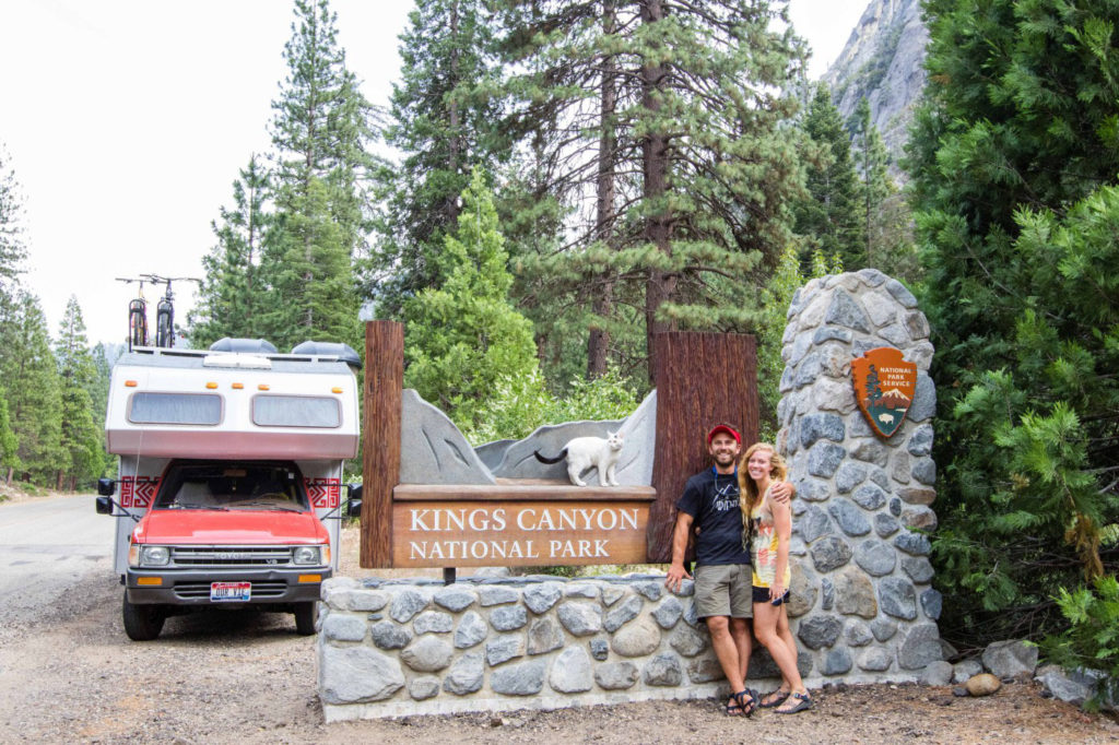 couple and cat at Kings Canyon national park